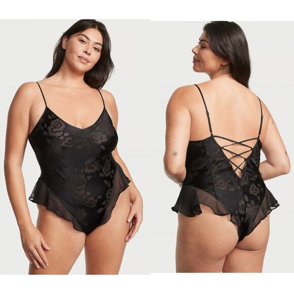 VICTORIA'S SECRET VS Archives Burnout Satin Teddy Lingerie - Picture 1 of 10